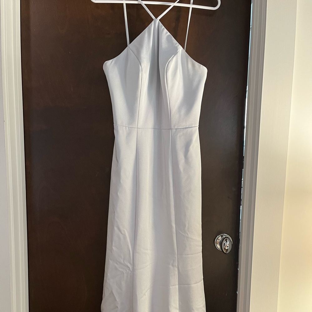 Aura by Brideside Crepe Bridesmaid Dress, Color: Ice Blue Style: Venus Size: 6